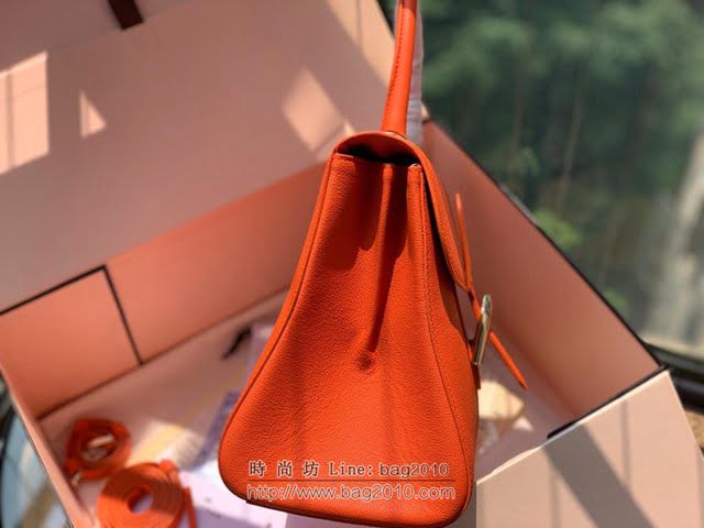 DELVAUX女包 春夏新款 Brillant系列手袋 進口牛皮 德爾沃女手提包 Dv0028 橙色 Delvaux單肩斜挎包  fcs1340